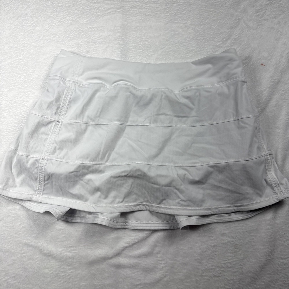 Lululemon Skort Women 8T White Pleated Back Pace Rival Tennis Golf Skirt Liner